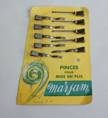Platte mit 10 Haarspangen Falten Epoche 1950 der Marke Marjam