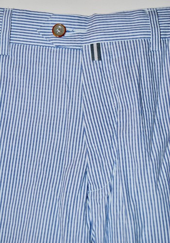 Pantalone uomo Scott James blu a righe Russ piatto davanti nuovo con etichette tg 32 senza orlo FUNZIONA PICCOLO - Foto 3 di 10
