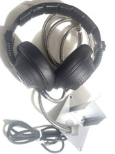 Armor Cable Headphones Rugged Listening Station Museum Kiosk w Wall Plate Hanger