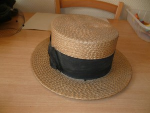Gar Ancien Chapeau Homme Superbe Canotier Taille 57 Environ Sans Marque Ebay