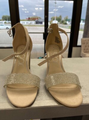 glitter dress sandals FLORAL Elva Women's Wide Width High Heel Dress Sandals Gold / 11 E