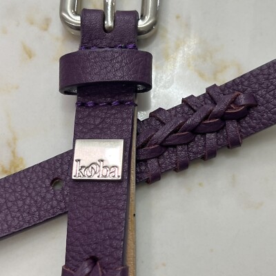 KOOBA Leather Belt - Italy - Woven Vintage Braided Purple  display picture 3