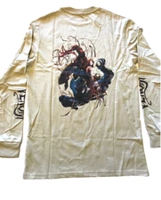 Marvel Venom Long Sleeve T Shirt Divided Men's Large Grey Front/Sleeve Graphics