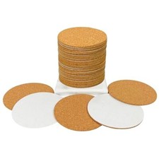 40 Pack Self-Adhesive Round 3.5  Backing Sheets Cork 3.5IN 3.5IN 0.078IN