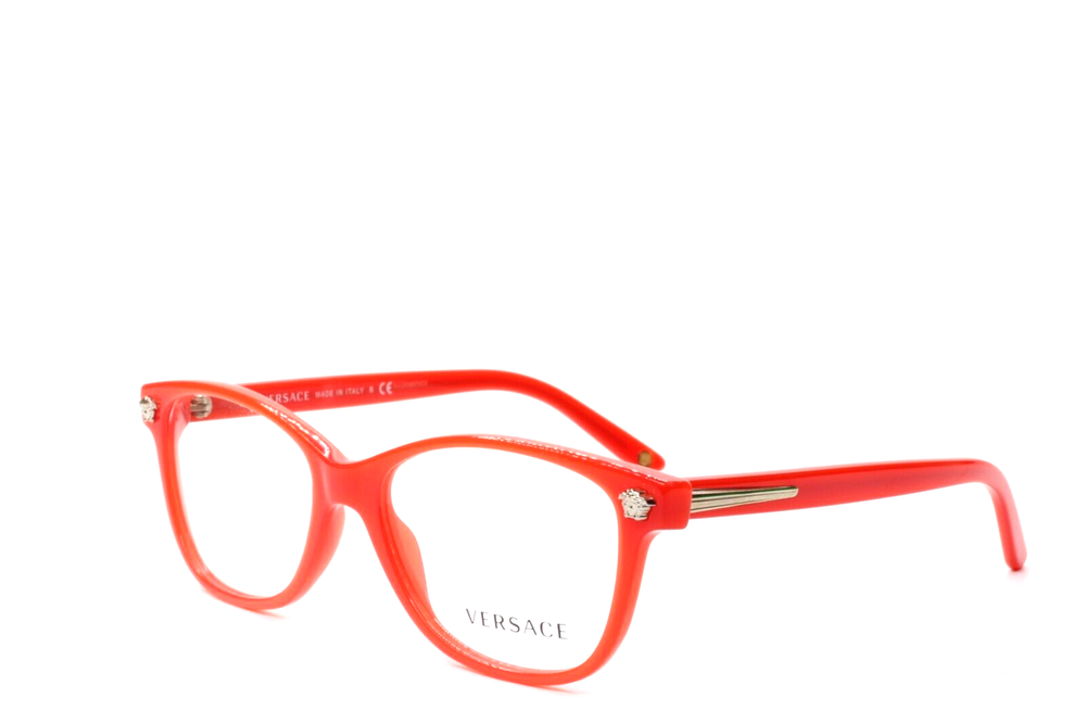 Versace VE3153 942/11 Solid Red Fashion Acetate Designer Italy Luxury Eyeglasses