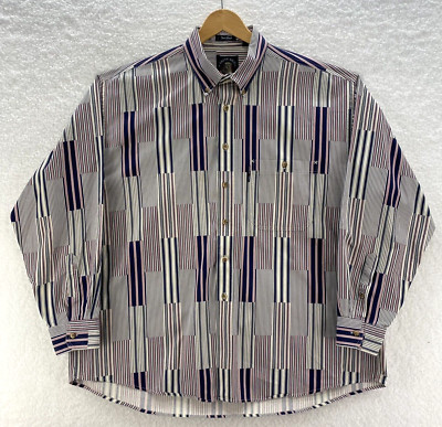 Salty Dog Gant Shirt Mens XL Multicolor Tent Cloth Striped VTG American Grunge
