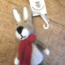 Hase Filz  Wolle Filztier Gefilztes Dekoration Tier aus Deko Rabit Braun