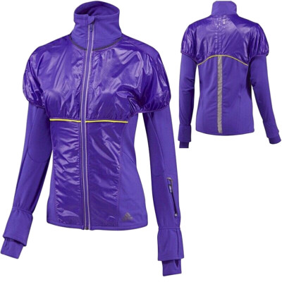 Adidas Ladies Running Jacket Track Windbreaker Sports Slim Fit Blue Purple