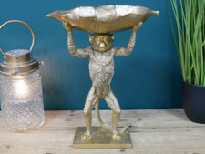 Gold Monkey Leaf Dish Ornament Home Decor Key Holder Stylish Decorative Statue