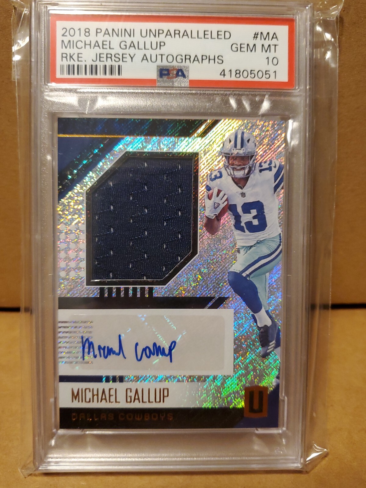 Michael Gallup Panini Unparalleled Rookie Jersey Autographs #MA Base
