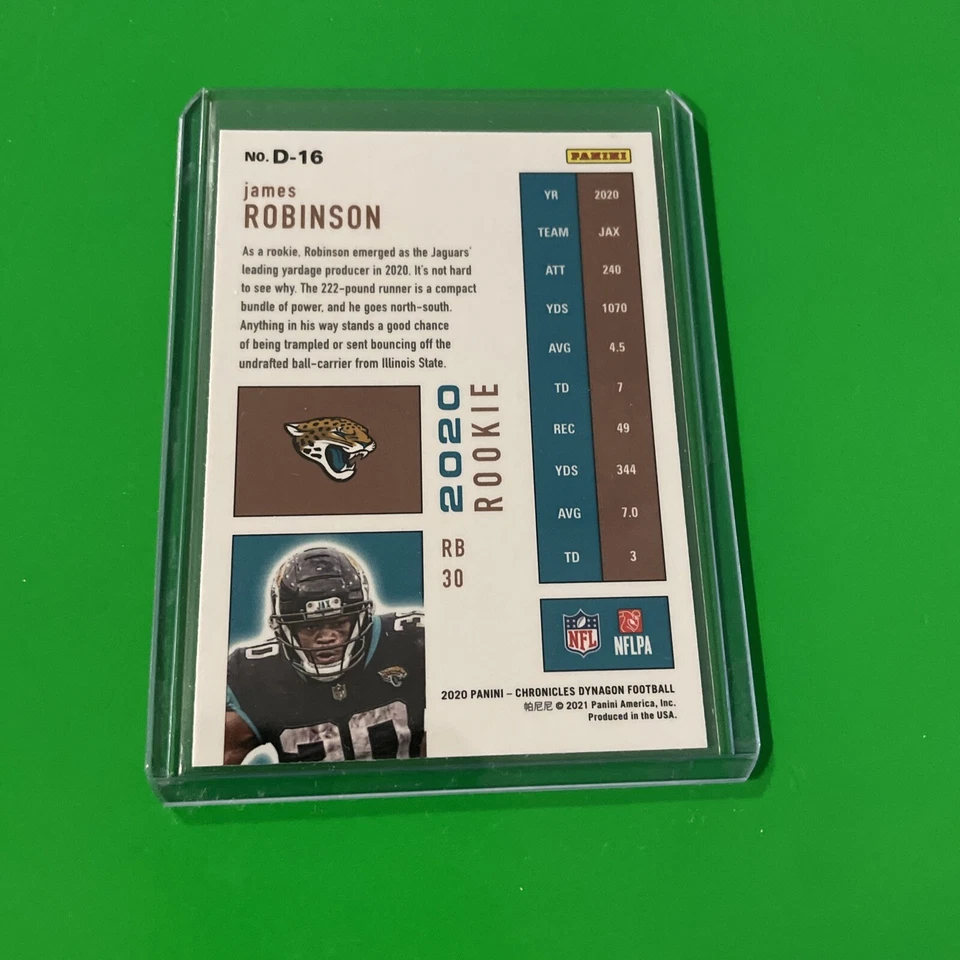 JAMES ROBINSON 2020 Panini Chronicles Dynagon #D-16 Silver Prizm Rookie RC - Image 4 of 4