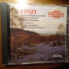 Finzi-Love's Labours Lost, Clarinet Concerto-Alan Hacker CD w cmplt pkging NM/M