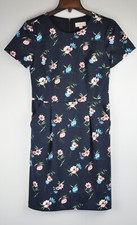 Loft Women’s Size 2 Dress Fit & Flare Navy Floral Side Pockets Short Sleeved EUC