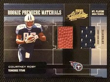 COURTNEY ROBY AUTHENTIC CERTIFIED GAME USED JERSEY CARD TITANS 163/750