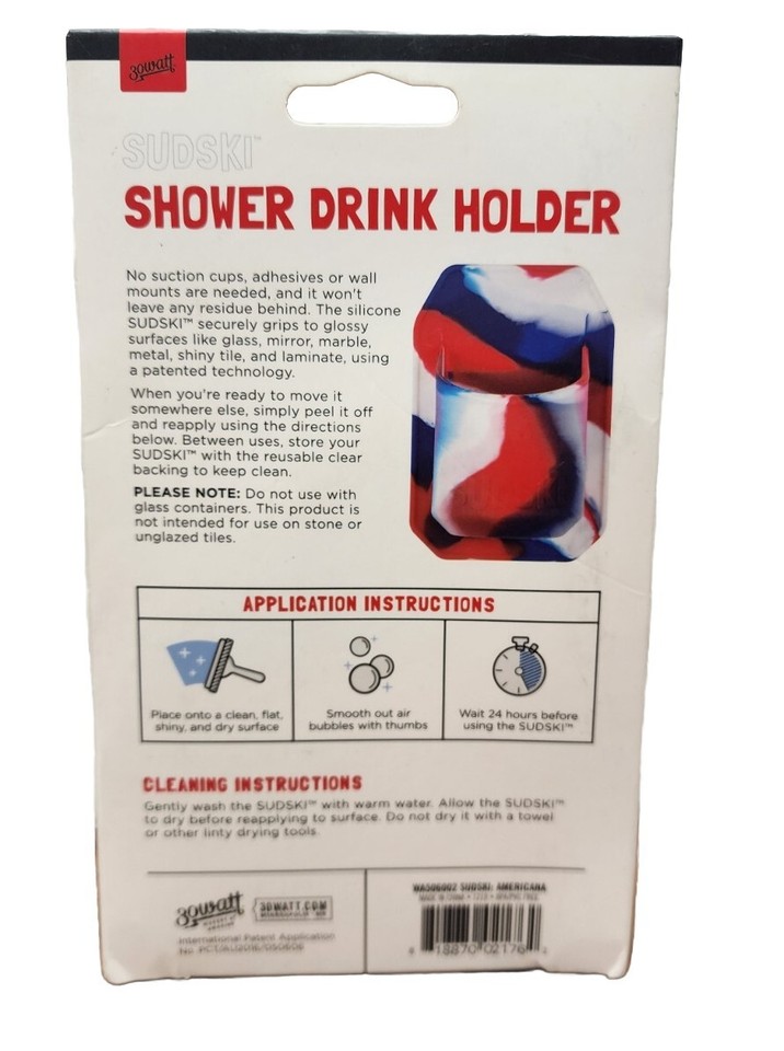 Sudski Portable Shower Drink Holder Caddy Soda & Beer Can Silicone