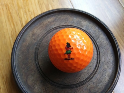 Vintage Spalding #1 Orange Golf Ball Hawaii Hula Dancer Logo