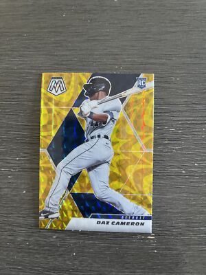 2021 Panini Mosaic Baseball-Daz Cameron RC #221-Reactive Yellow