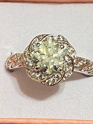 Echter 1,75ct Vvs1 weißer Moissanit & Sterlingsilber Größe 7 (A-562)