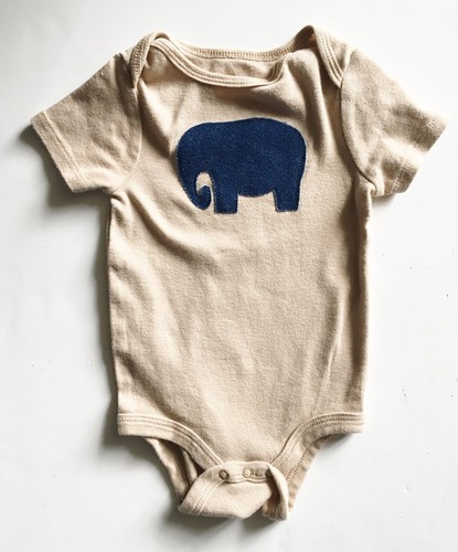 Baby Boy S Ss One Piece Circo Size 6 9 M Light Brown Added Denim Elephant Ebay