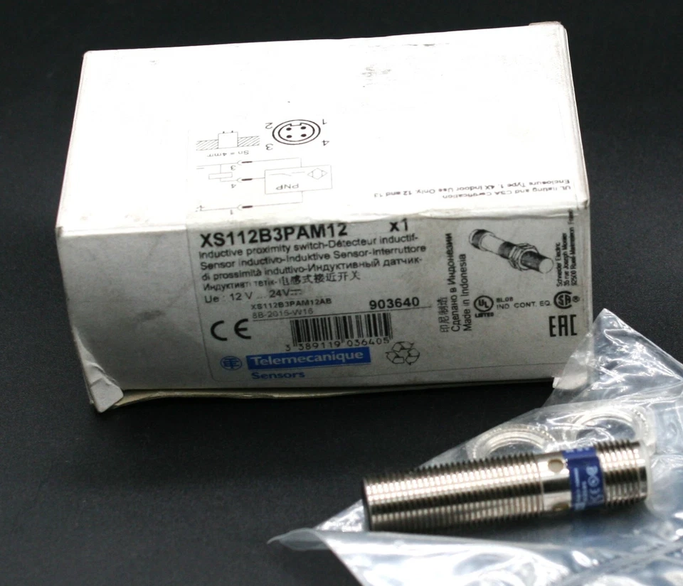 One (1) Telemecanique XS112B3PAM12 Inductive Sensor XS1 M12 Indonesia NEW - Image 2 of 4