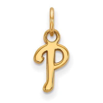 14k Gelbgold Philadelphia Phillies Buchstabe P extra kleiner Anhänger Mutter Geschenk