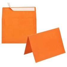 50Pack Orange 4x6 Envelopes, A6 Envelopes with Folded Cards