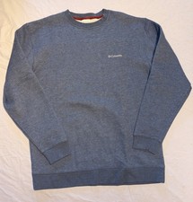 Columbia Men's Hart Mountain II Crewneck Carbon Heather Sweatshirt Blue Size XL