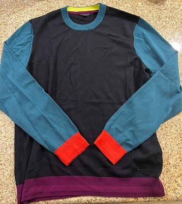 Ted Baker London Mens Multicolor Colorblock Pullover Sweater -Size S