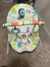 Bright Starts Baby Bouncer Multicolor Animal Print with Toy Bar