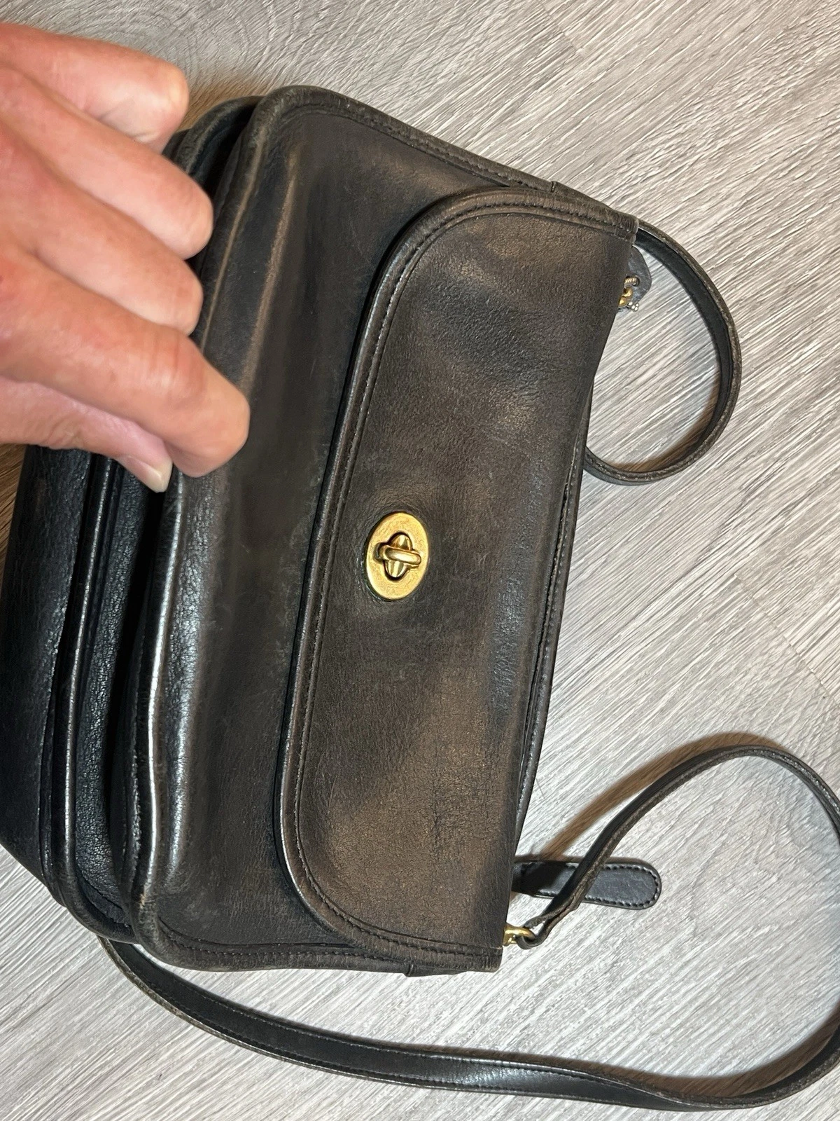 RARA borsa Coach vintage Mystery in pelle nera made in USA autentica