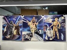 OLD 1978 STAR WARS, 3 POSTER SET, EACH 18" X 22", NEW OLD P&G STOCK, BEAUTIFUL!