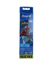 Oral-B Kids Spiderman Toothbrush Head Replacement Pack of 4 Extra Soft - New