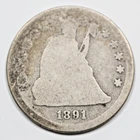 1891 S Seated Liberty Quarter Almost Good Details 90% Silver US Numismatic Coin