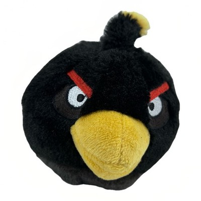 Angry Birds Black Bird Plush Rovio Small Stuffed Toy Bomb Bird 2011 4''