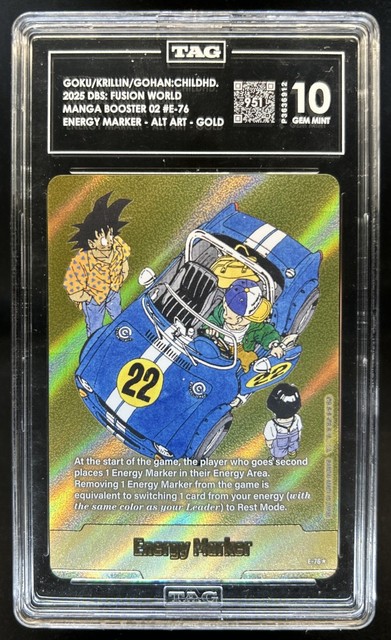 2025 Dragon Ball: Manga Goku Childhood Energy Maker Alt Art Gold #E-76 TAG 10