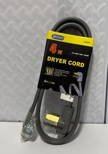 Bergen Industries 4-ft 30 -Amp 3 -Prong Gray Dryer Appliance Power Cord