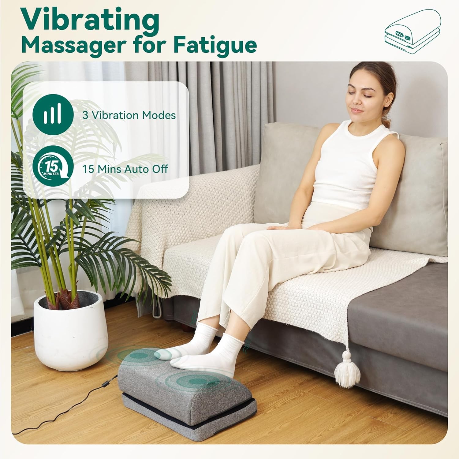 Snailax Heated Foot Rest Under Desk at Work, Desk Foot Stool with Heat & Vibrati