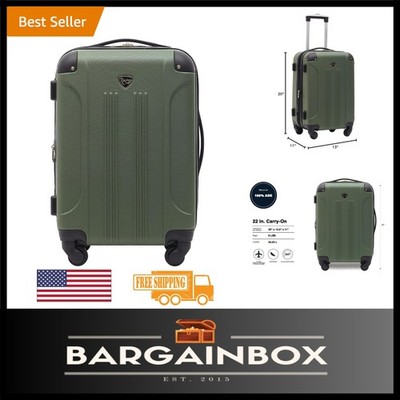 Lightweight 22'' Hardside Spinner Luggage in Thyme Green - Effortless Travel Gear
