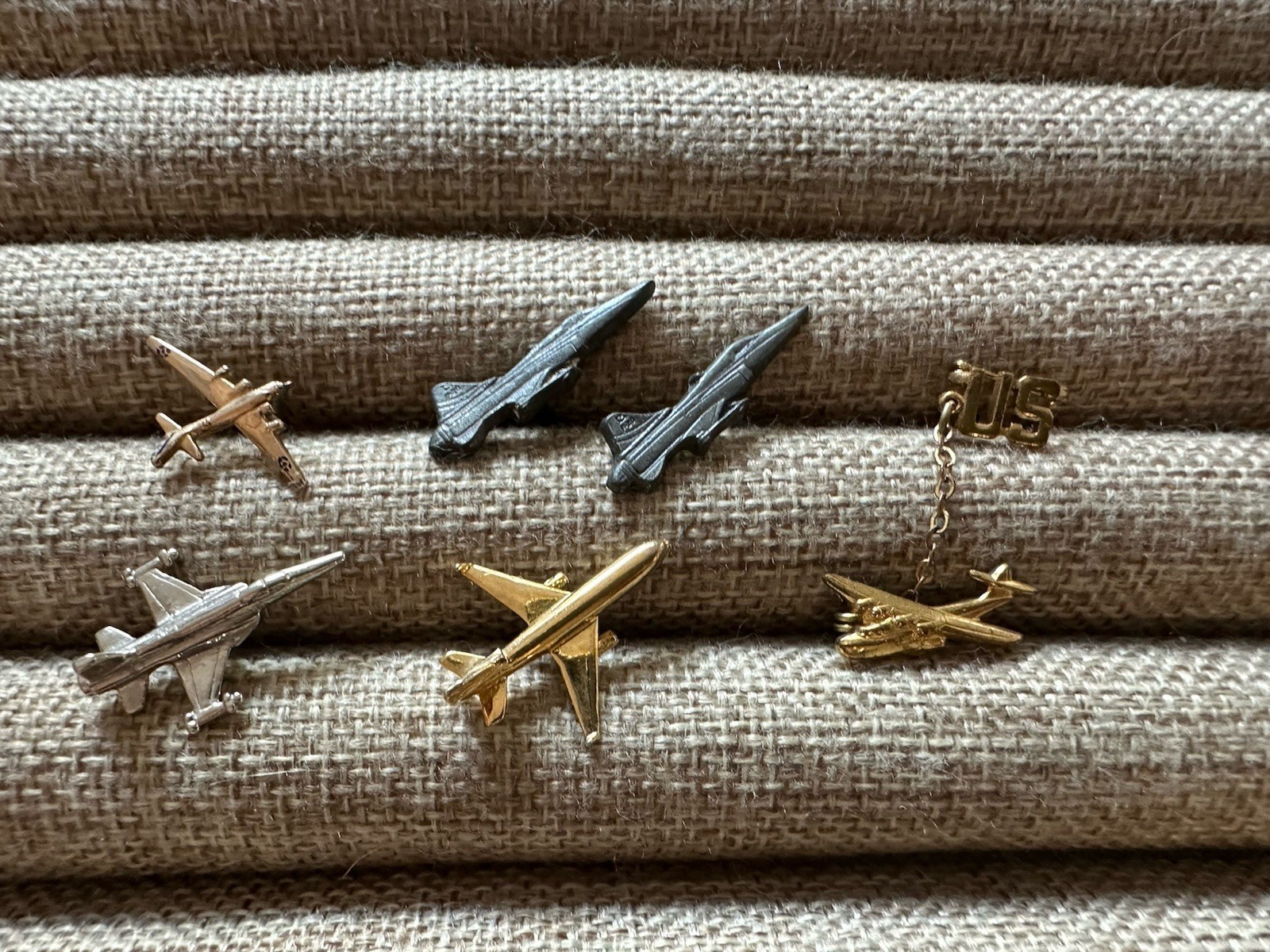 Vintage Airplane And Jet Lapel And Tie Pin Lot of 6