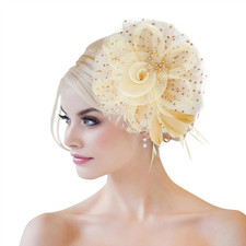 Kentucky Fascinators Hats for Women Derby Tea Party Hat Flower Mesh Feathers Hea