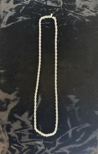 VTG SIGNED MONET SILVER TONE TWISTED ROPE DESIGN CHAIN NECKLACE ESTATE 13.5  1oz