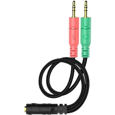 Headset Microphone Splitter Cable Audio Jack Adapter Convertors