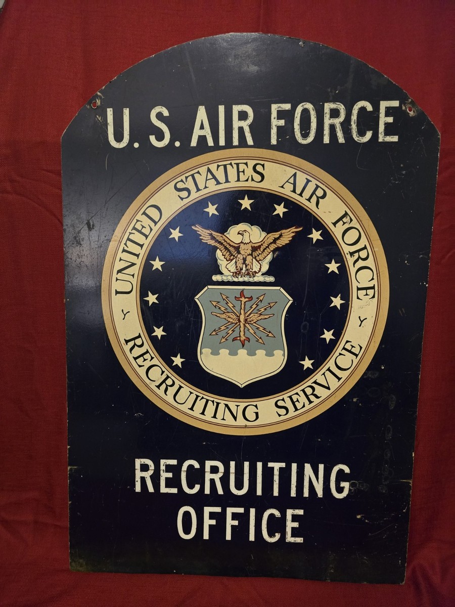 Vintage U.S. Air Force Recruiting Office Sign Militaria Theme | eBay