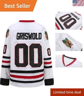Men's White Hockey Jersey with Stitched Letters - Perfect for 90s Parties S-XXXL