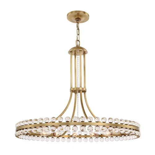 Crystorama Clover 22 1/2" Wide Aged Brass and Crystal Chandelier - Picture 5 of 7