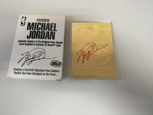 1997-98 Fleer Michael Jordan 1986 Rookie 23KT Gold Card Red Signature