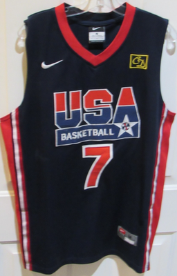 Nike USA Basketball Blue Jersey Larry Bird # 7 Men's Medium Dream