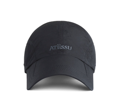 帽子 ATiiSSU Pintuck Cap ATIISSU Pintuck Cap Black Nylon Mesh Detail Logo Hat 100