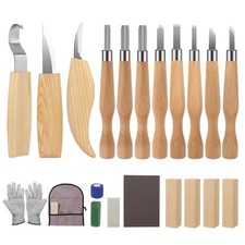 Wood Carving Kit 26pcs Wood Carving Tools Set with Wood Carving Knives Detail...