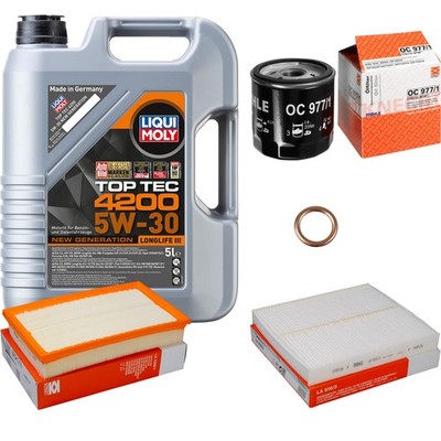 MAHLE Inspektionspaket 5L Liqui Moly 5W-30 Top Tec 4200 für Skoda Kamiq 1.5 TSI